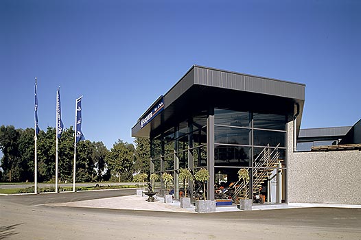 Moderno halfopen aluminium poort - Elox International